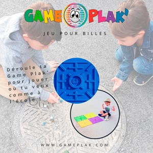 Tapis de jeu pour billes Game Plak' Bleu