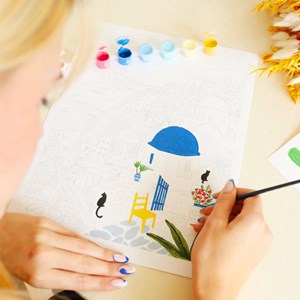 Peinture au numéro Santorin