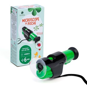 Microscope de poche lumineux grossissement 40X pour enfants
