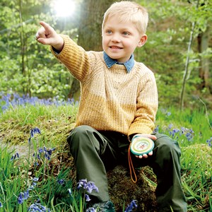 Boussole et mousqueton d'attache pour enfant bambou et bioplastique Hape