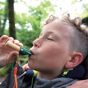 Loupe pour enfant grossissement X4 et sifflet bambou et bioplatique Hape