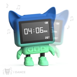 Dancing Clock réveil dansant personnalisable et rechargeable pour enfant MOB Bleu