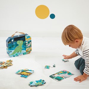 Coffret 4 puzzles évolutifs dinosaures à difficulté croissante dès 2 ans