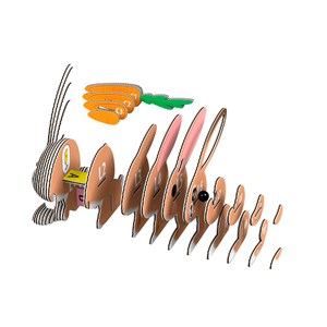 Maquette 3D animaux en carton Eugy Lapin