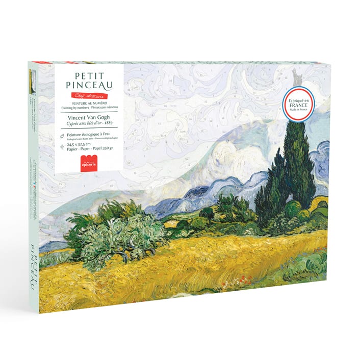 Coffret peinture au numéro - Cyprès aux blés d’or - Vincent Van Gogh