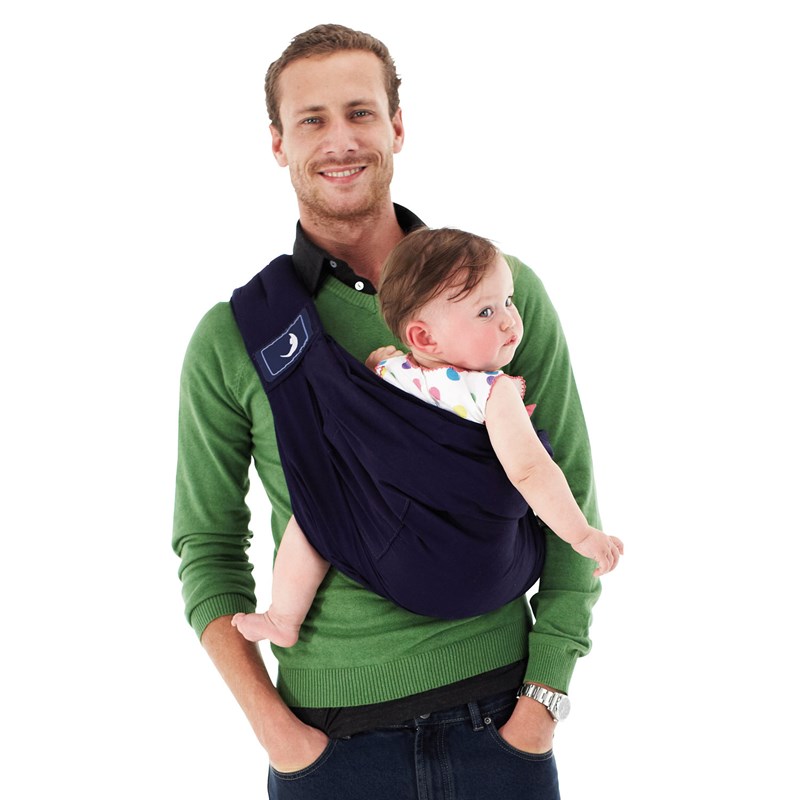Porte Bebe Coton Bleu Marine Babasling Nature Decouvertes