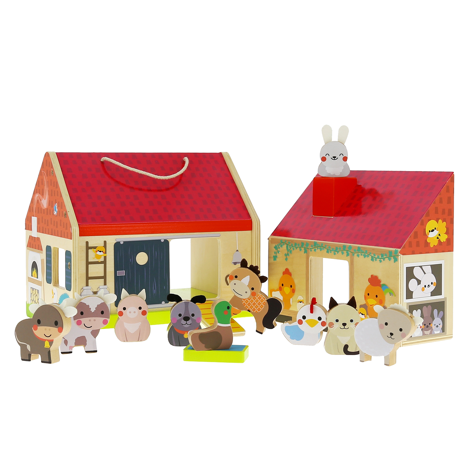 Mini ferme en bois avec animaux en bois, BIGJIGS  La Boissellerie Magasin  de jouets en bois et jeux pour enfant & adulte