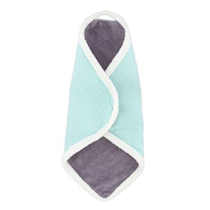 Doudou gris-motifs bleu coton bio