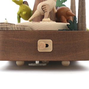 Boîte à musique volcan et dinosaures 