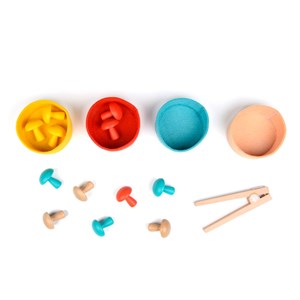 Jeu tri en bois champignons Montessori