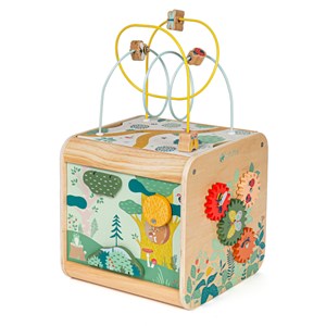 Cube d'éveil animaux en bois