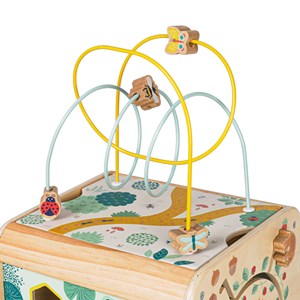 Cube d'éveil animaux en bois