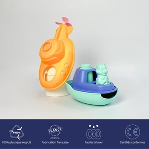 Jouet de bain recyclé sous-marin