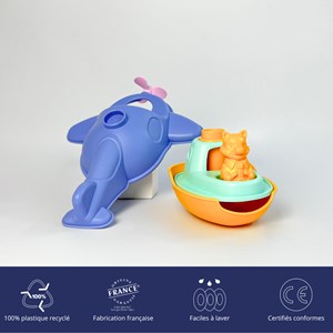 Jouet de bain recyclé hydravion