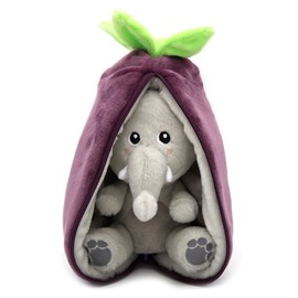 Peluche flipetz éléphant aubergine