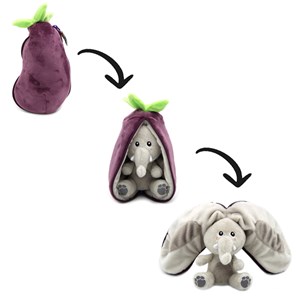 Peluche flipetz éléphant aubergine