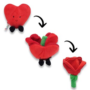 Peluche flipetz 2 en 1 cœur et fleur Flipetz Rouge