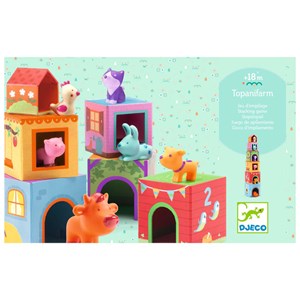 Jeu d'empilage cubes et animaux Topanifarm dès 18 mois Djeco
