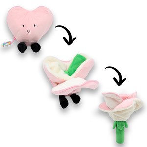 Peluche flipetz 2 en 1 cœur et fleur Flipetz Rose