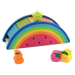 Boîte à formes pastèque et fruits en bois jeu d'éveil coloré et éducatif Vilac