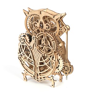 Maquette horloge hibou en bois