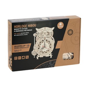 Maquette horloge hibou en bois