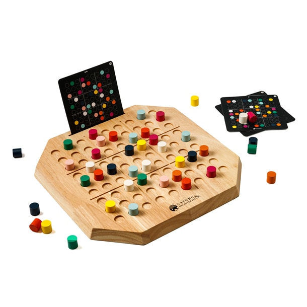 Jeu Sudoku en bois couleurs et chiffres avec des cubes à manipuler