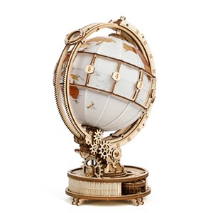 Maquette globe lumineux en bois