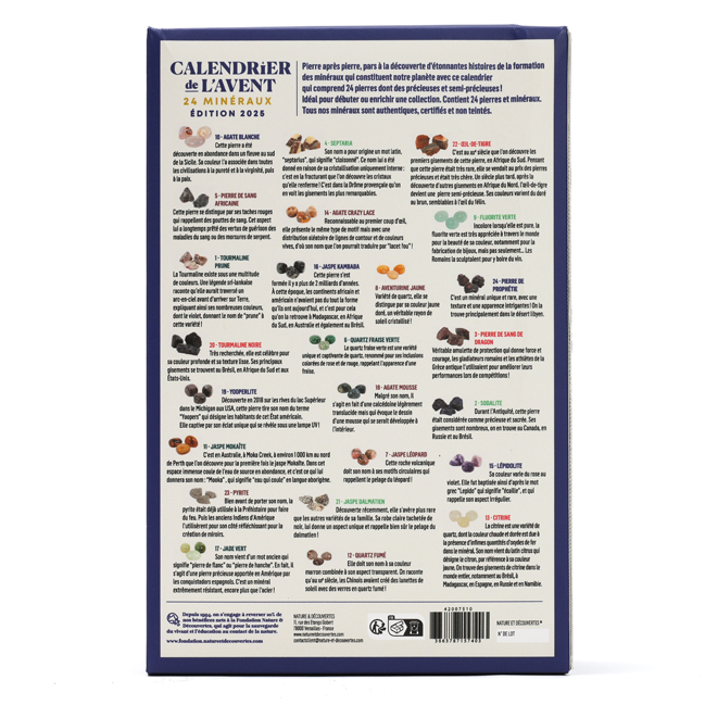 Calendrier De L'Avent 2025 Avec Cristaux – 24 Pierres Naturelles Pour Enfants – Compte à Rebours Noël éducatif Adventskalender 2025 Kind Calendrier De L'Avent 2025 Avec Cristaux – 24 Pierres Naturelles Pour Enfants – Compte à Rebours Noël éducatif Adventskalender 2025 Kind