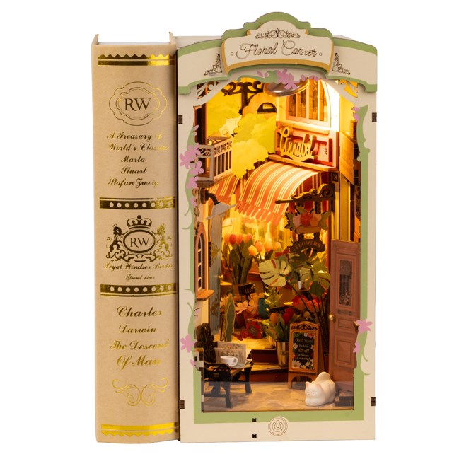 Maquette serre-livres rue fleurie