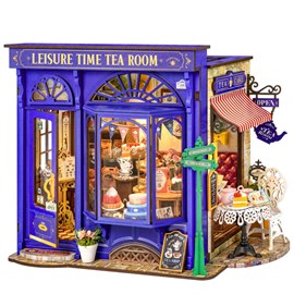 Maquette éclairée salon de thé anglais miniature 304 pièces Rolife
