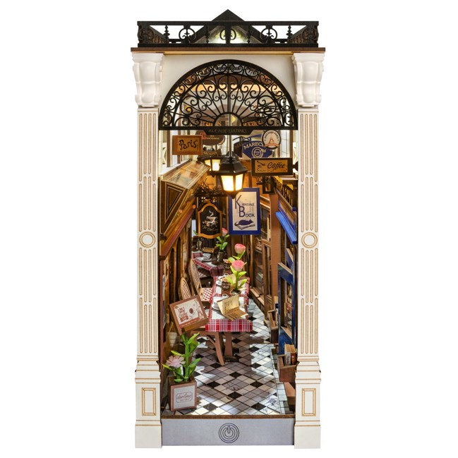 Maquette serre-livres éclairée passage des arcades de Paris 148 pièces Rolife