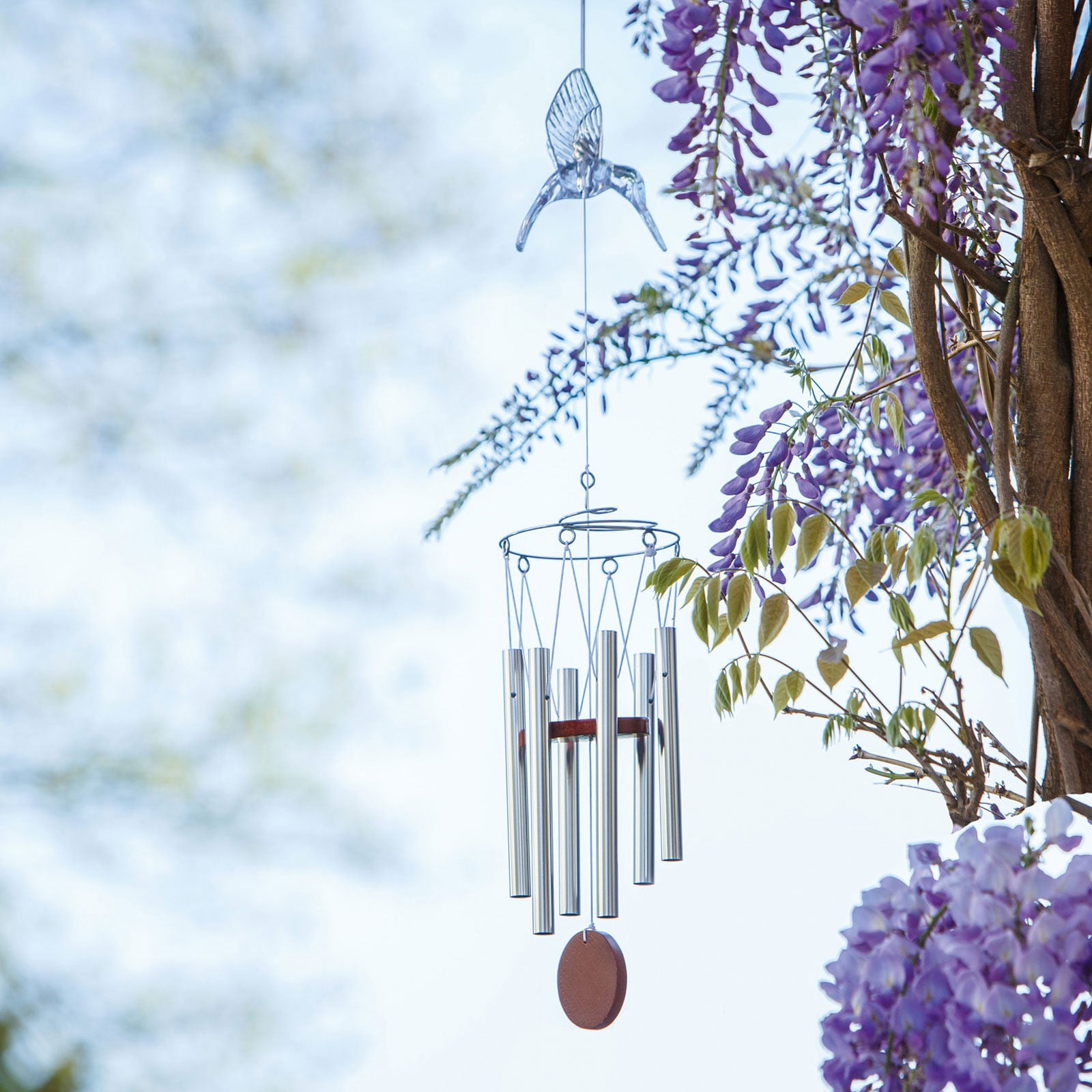 Carillon de vent solaire de LED, lampe de colibri de couleur changeante de  Carillons de vent de plein air s'allume pour la maison, partie, cour