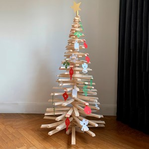 Grand sapin en bois recyclé Woody®