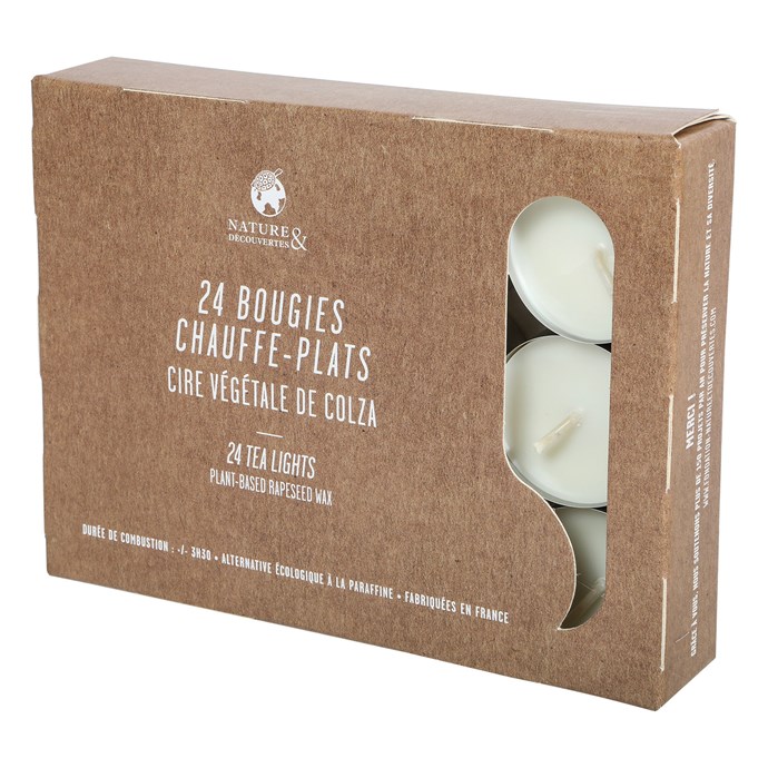 Lot De 18 Bougies Chauffe-Plat En Cire De Colza - Brûlent 7h - Écologiques Et Naturelles