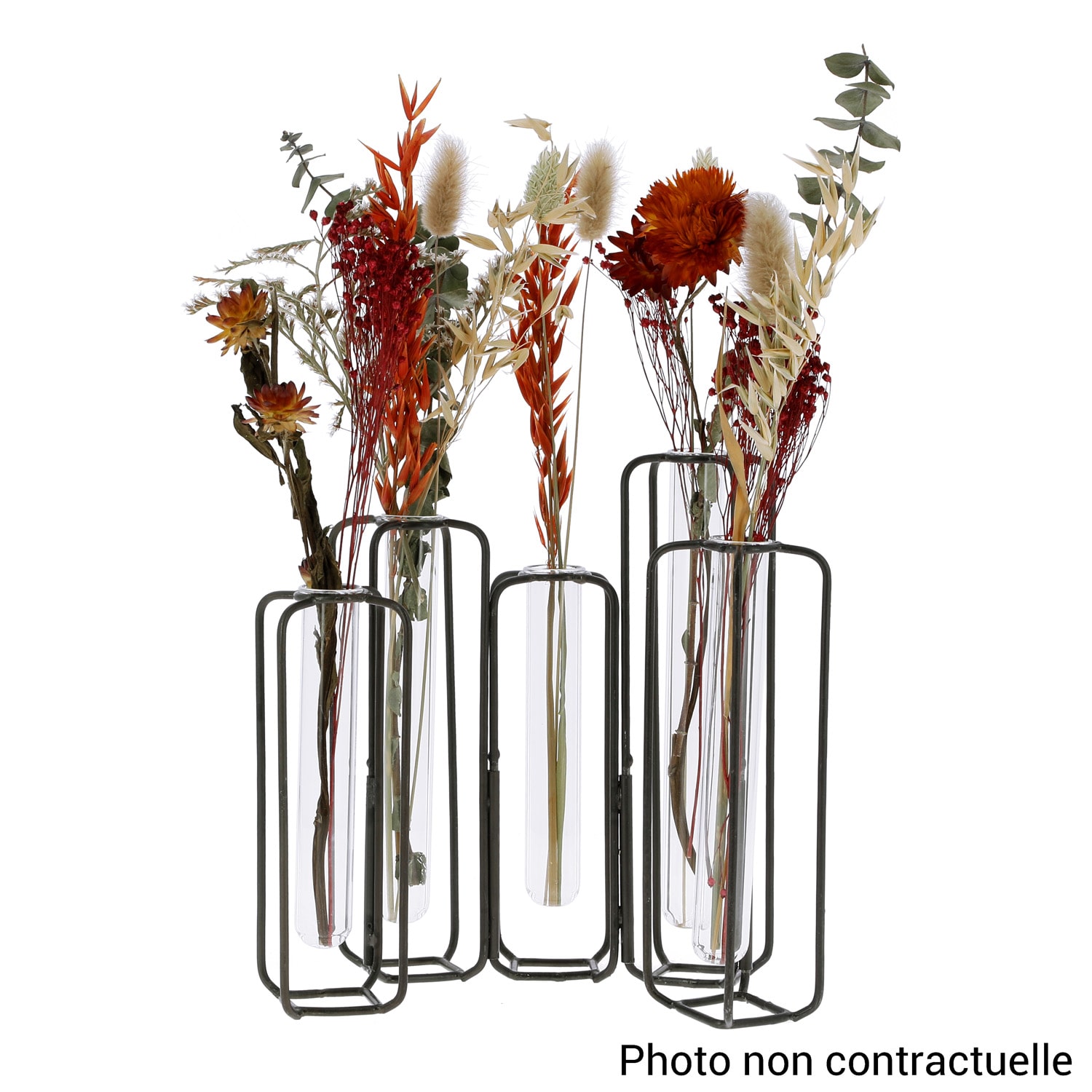 Vase Tube À Essai Confortable Dans Un Support En Bois, Mini Vase Comme  Décoration De Table, Hauteur 13 Cm[u483] - Cdiscount Maison