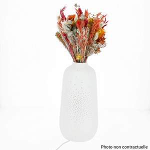 Vase et lampe en céramique blanc