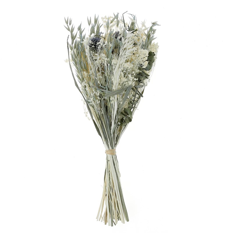 Grand bouquet fleurs séchées bleues