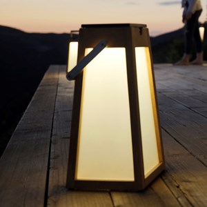 Grande lanterne solaire en teck