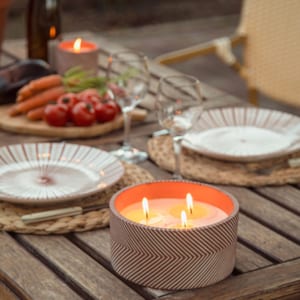 Bougies à La Citronnelle En Cire De Soja – Lot De 3 Grandes Bougies Longue Durée (240h) Avec Couvercle | Parfait Pour Terrasse, Balcon, Pique-nique