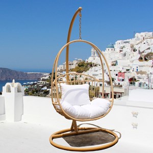 Fauteuil suspendu imitation rotin