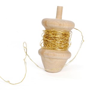 Toupie bois avec guirlande lumineuse