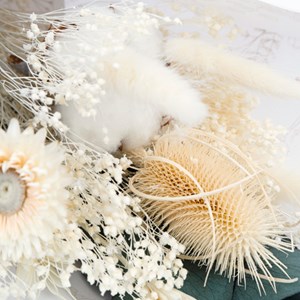 Bouquet de fleurs séchées blanches
