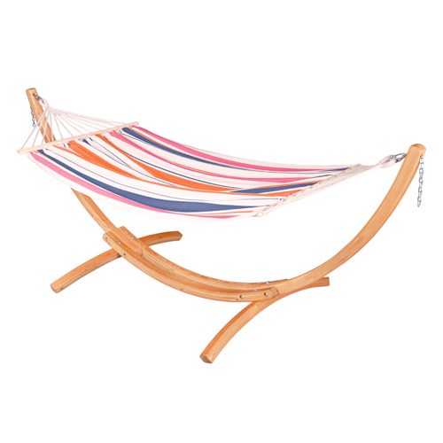 La Siesta - Hamac rayé avec support en bois