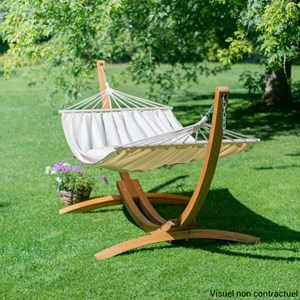 Hamac écru avec support en bois