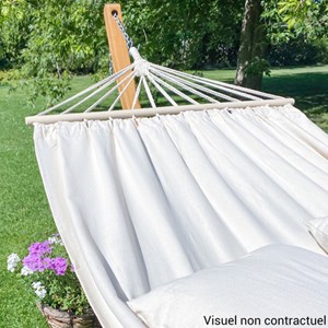 Hamac écru avec support en bois