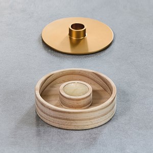 Bougeoir 2 en 1 bois et métal