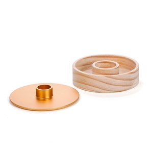 Bougeoir 2 en 1 bois et métal