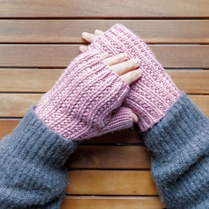 Mitaines en fibres recyclées Pulse Rose