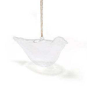 Vase oiseau à suspendre verre